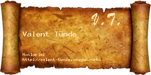 Valent Tünde névjegykártya